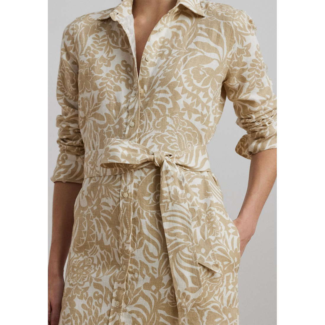 Women's 'Floral Linen' Shirtdress