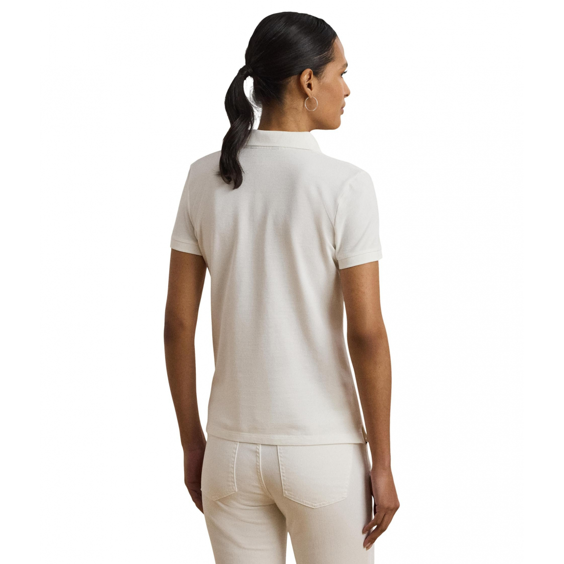 Polo 'Floral-Logo Cotton Piqué Polo Shirt' pour Femmes