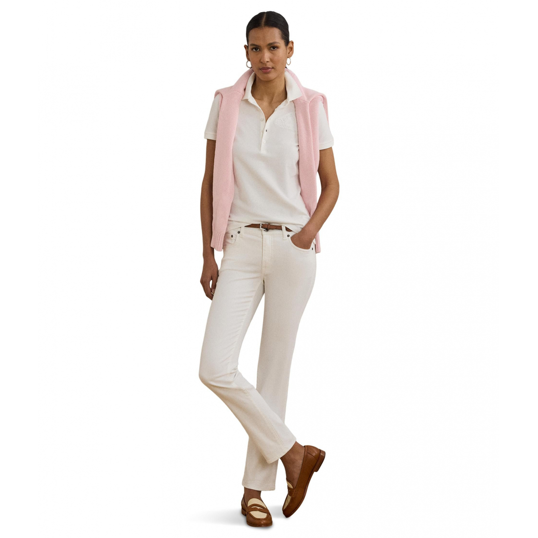 Polo 'Floral-Logo Cotton Piqué Polo Shirt' pour Femmes