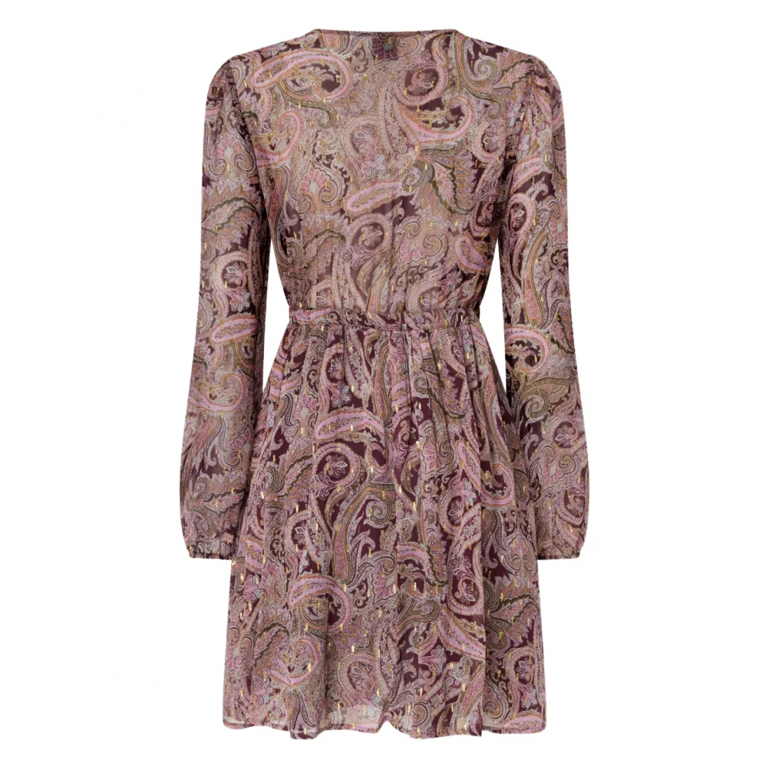 Robe mini 'Paisley-Print Tie-Neck' pour Femmes