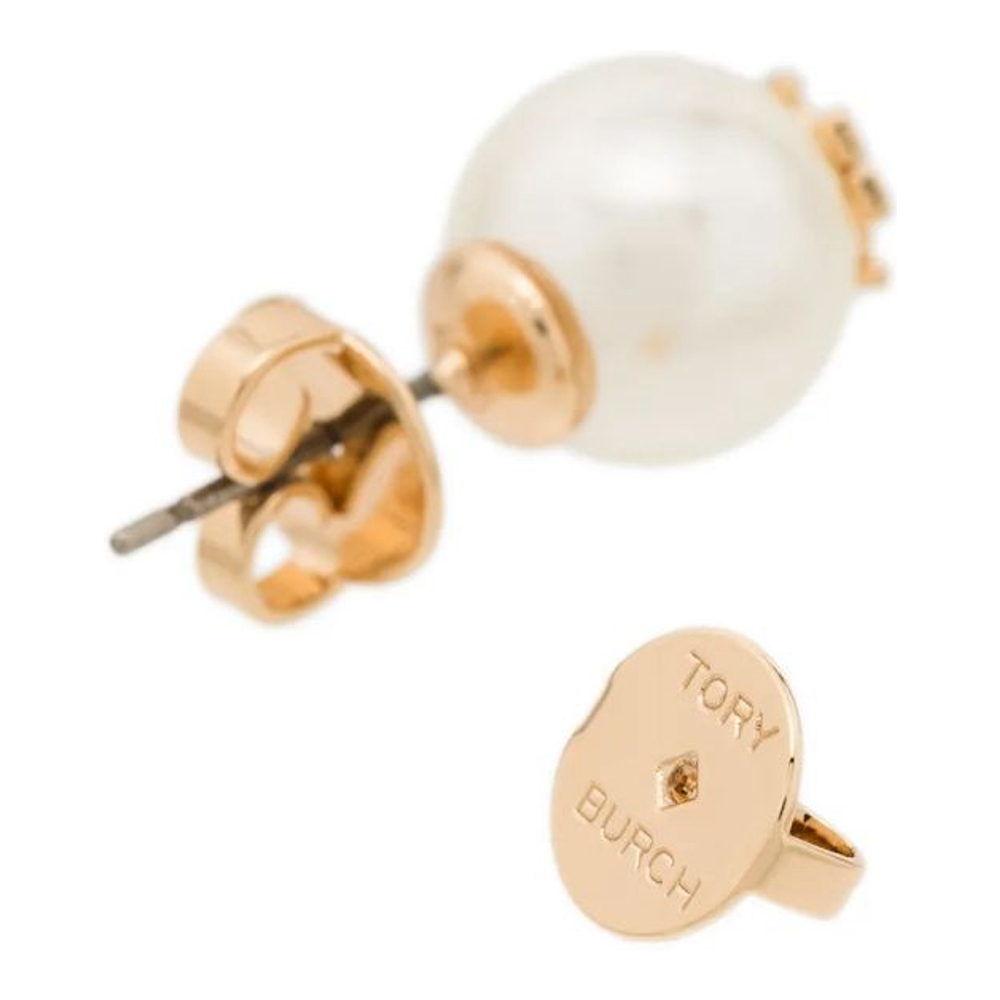 'Logo-Plaque Pearl Stud' Ohrringe für Damen