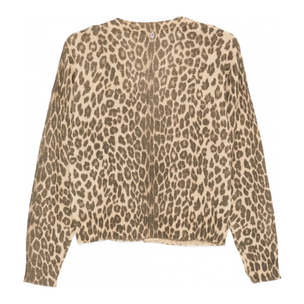 Cardigan 'Leopard-Print Buttoned' pour Femmes