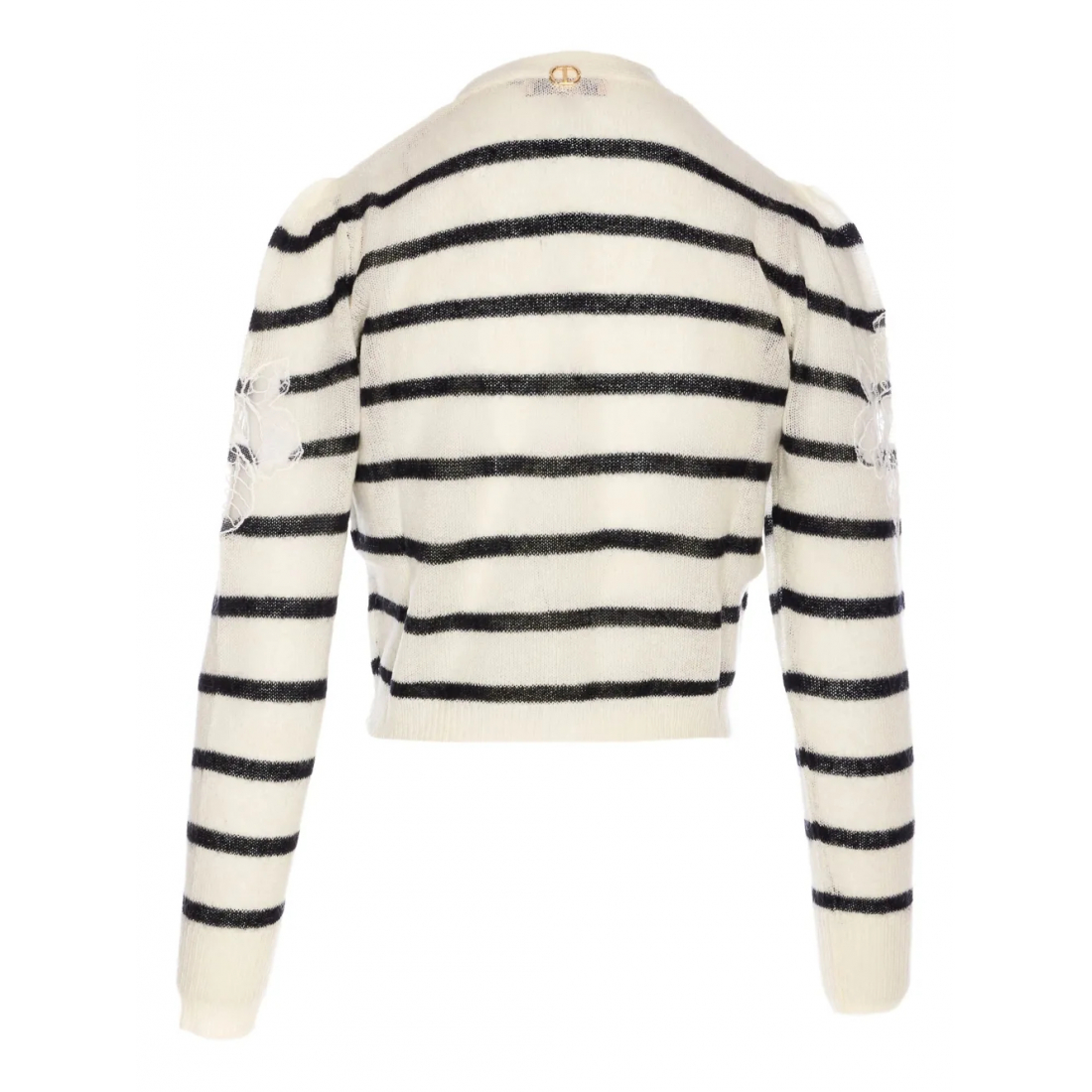 Cardigan 'Striped Lace-Detail' pour Femmes