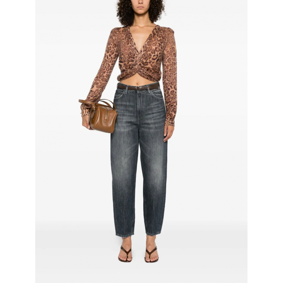 Pull 'Leopard Print Twist-Front' pour Femmes