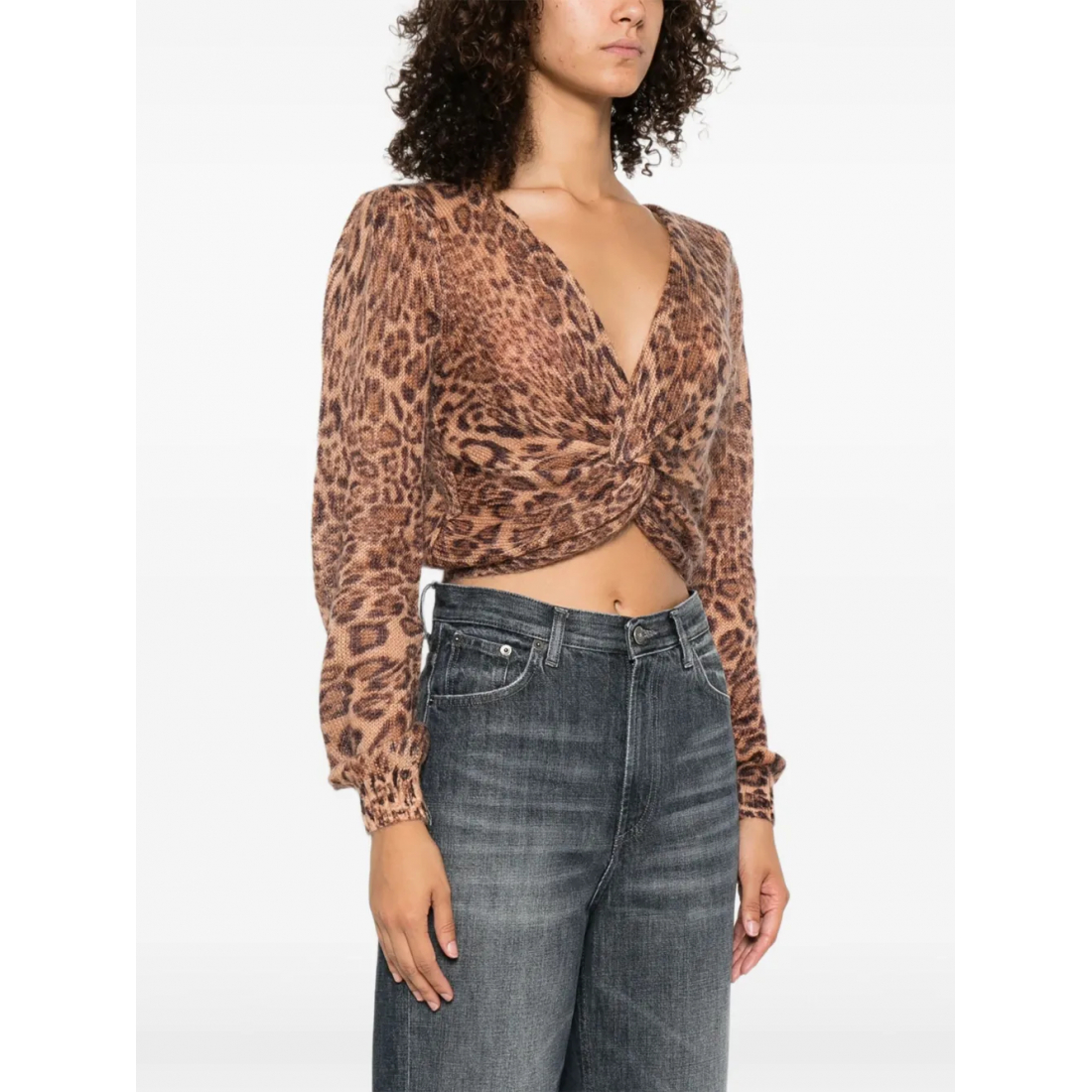 Pull 'Leopard Print Twist-Front' pour Femmes