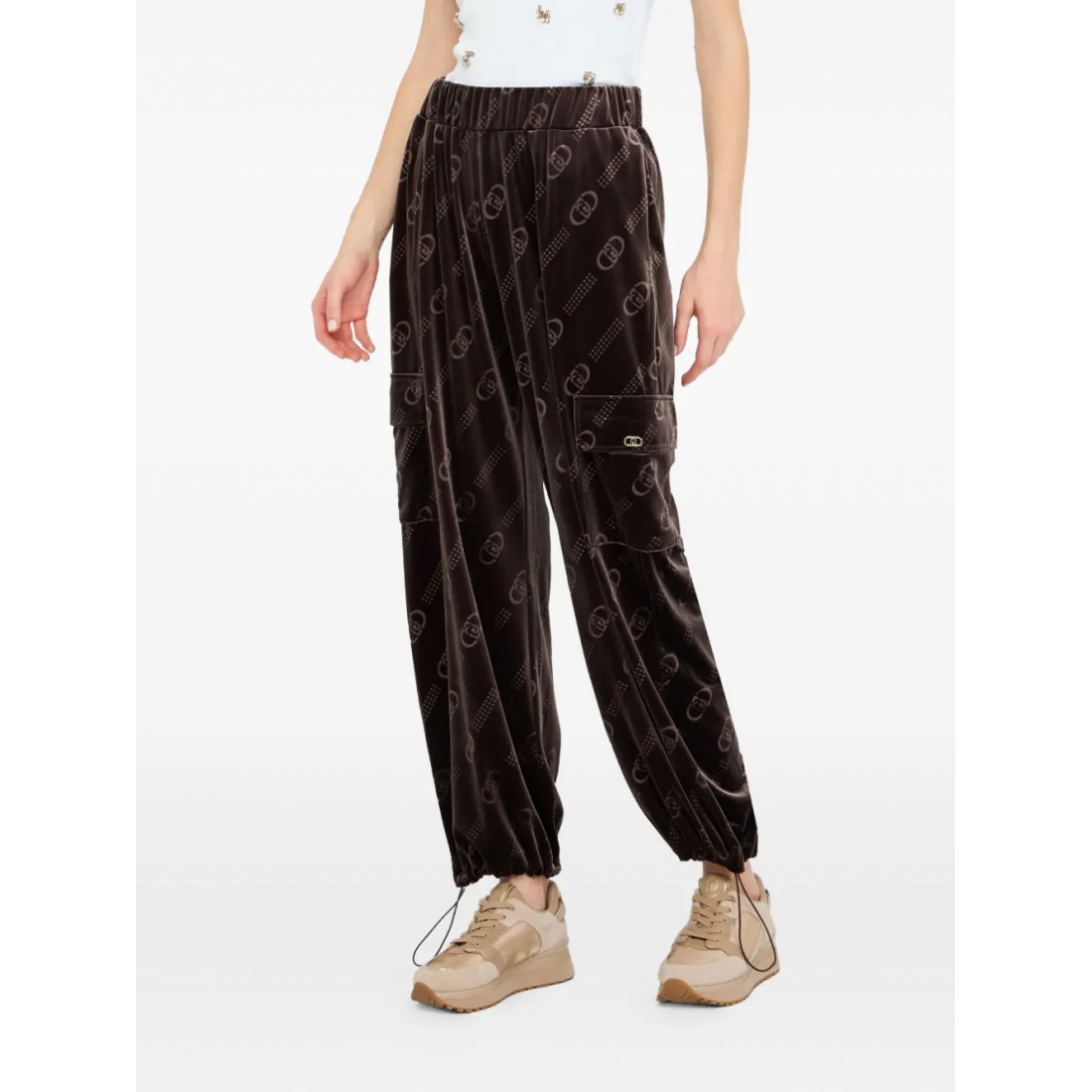 Pantalon 'Logo-Pattern Elastic-Cuff' pour Femmes