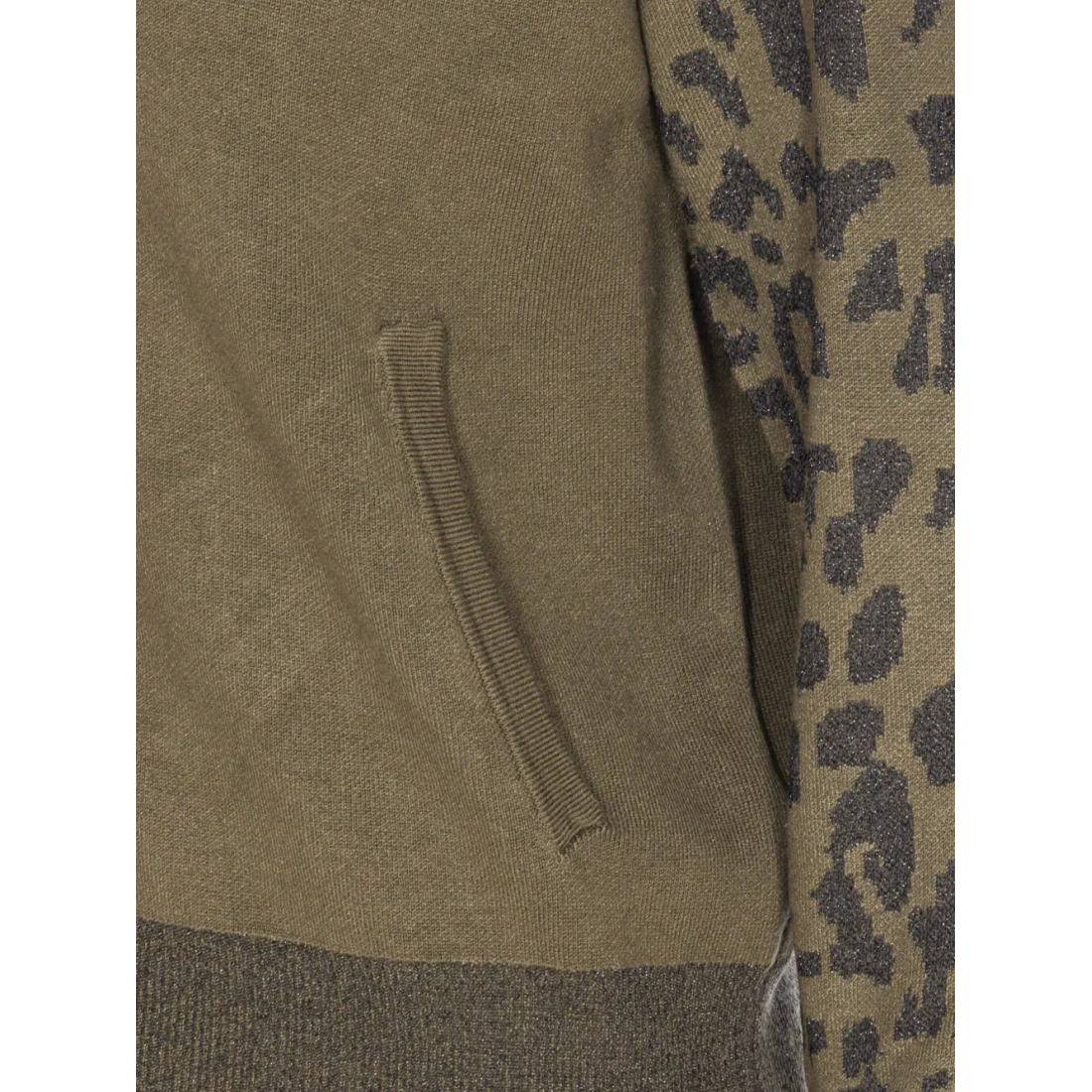 Sweatshirt 'Leopard-Print Zipped-Front' pour Femmes