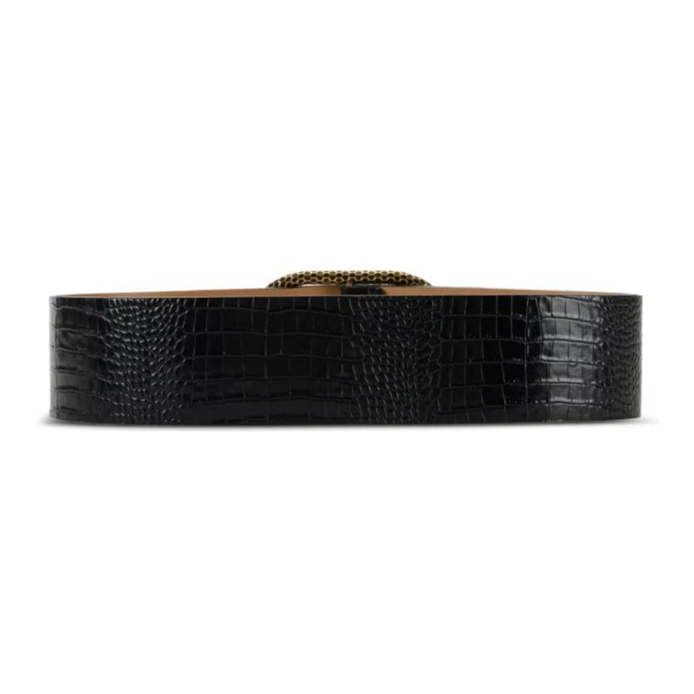 Ceinture 'Crocodile-Effect Oval-Buckle' pour Femmes