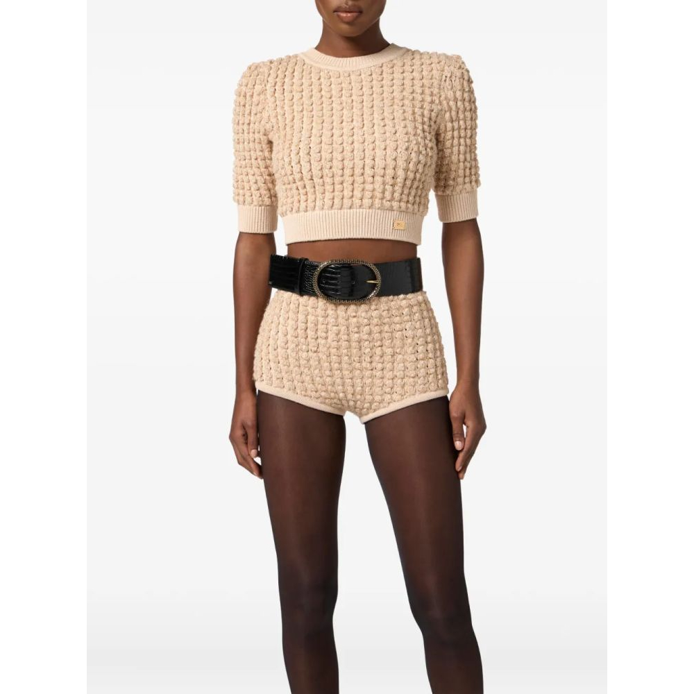 Ceinture 'Crocodile-Effect Oval-Buckle' pour Femmes