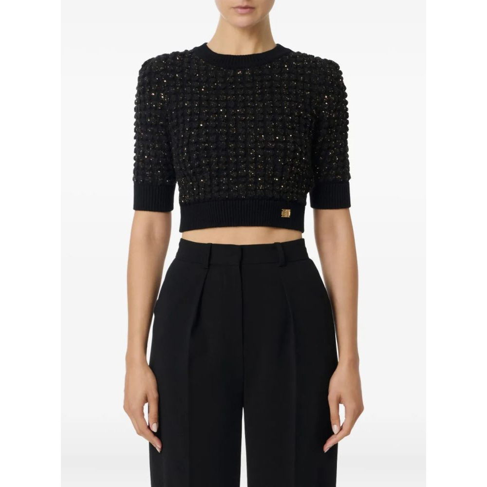 Women's 'Sequin-Embellished' Crop Sweater