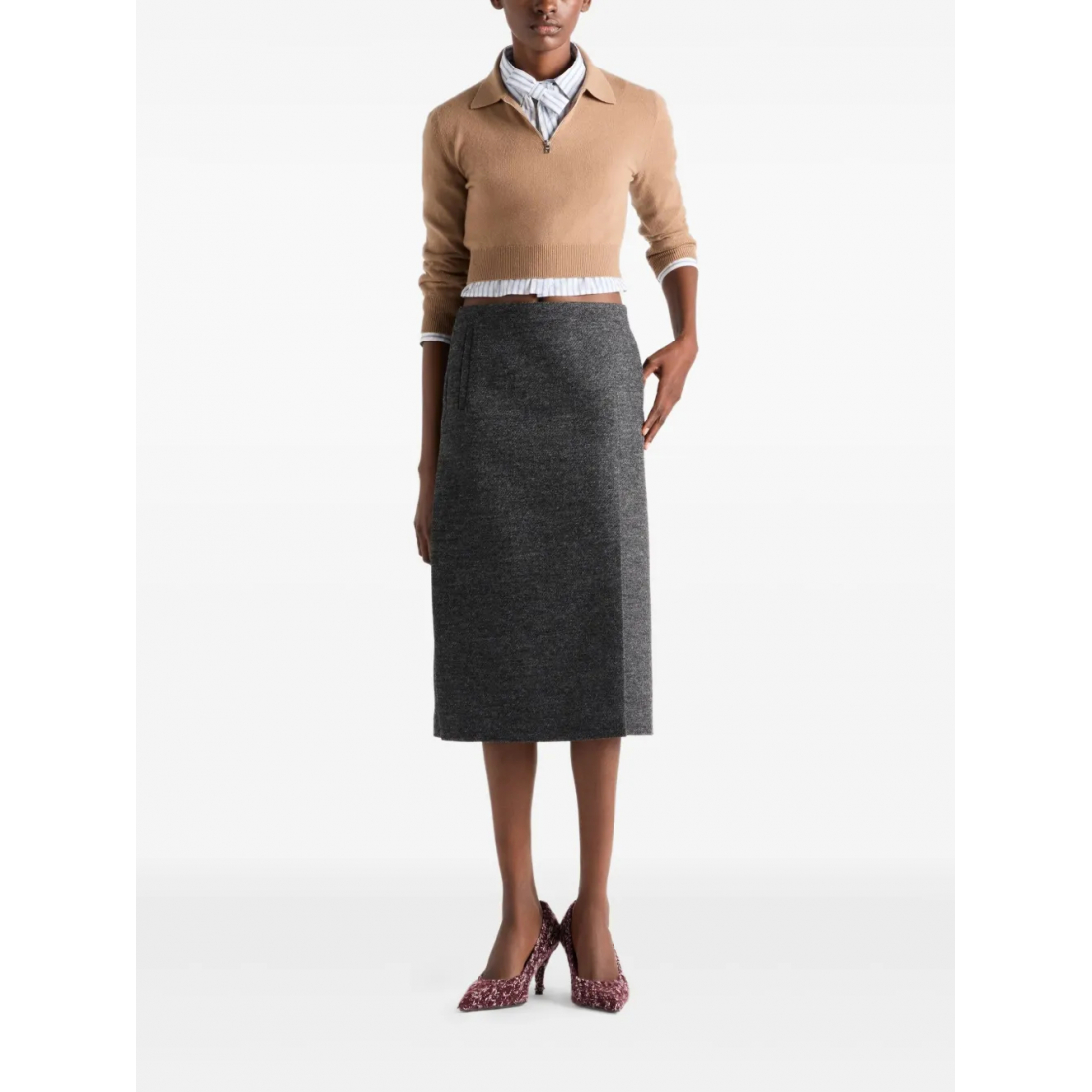 Pull en cachemire 'Triangle-Logo Half-Zip' pour Femmes