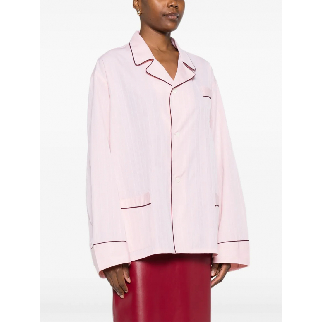 Chemise 'Striped Contrast-Trim' pour Femmes