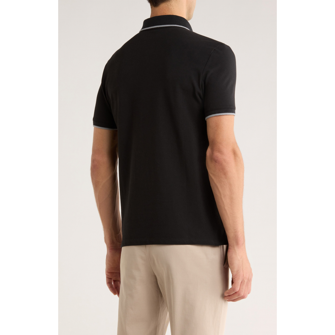 'Stretch Piqué Solid Tipped' Polohemd für Herren