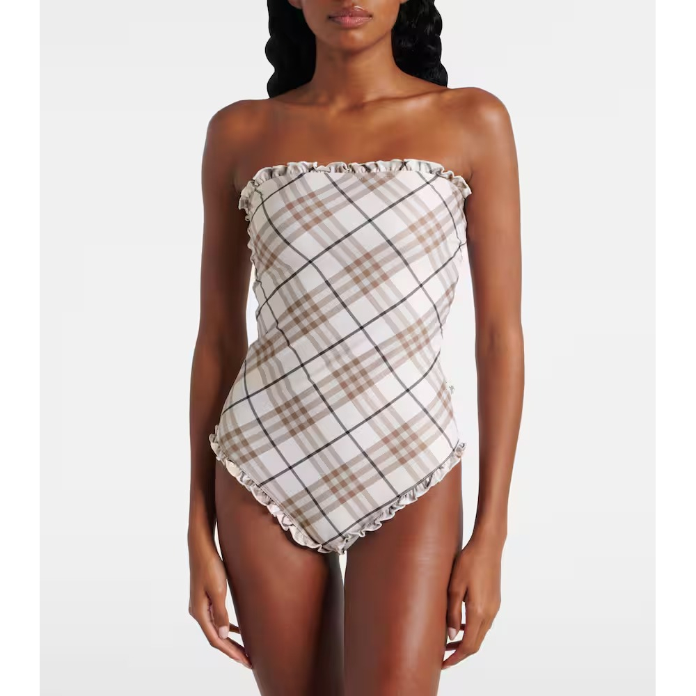 'Checked' Badeanzug für Damen