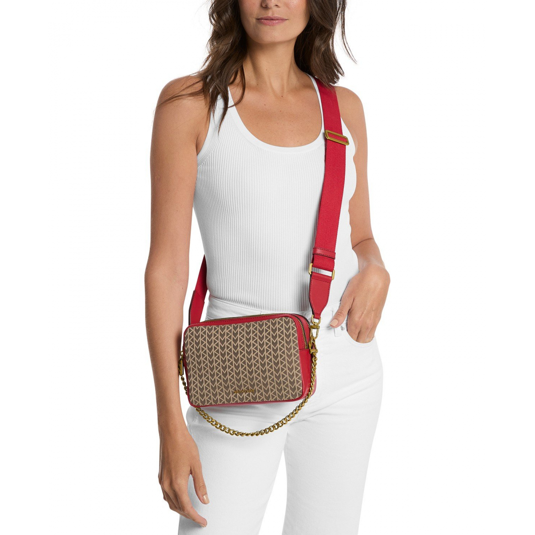 Women's 'Bryant Medium Double-Zip Chain' Crossbody Bag