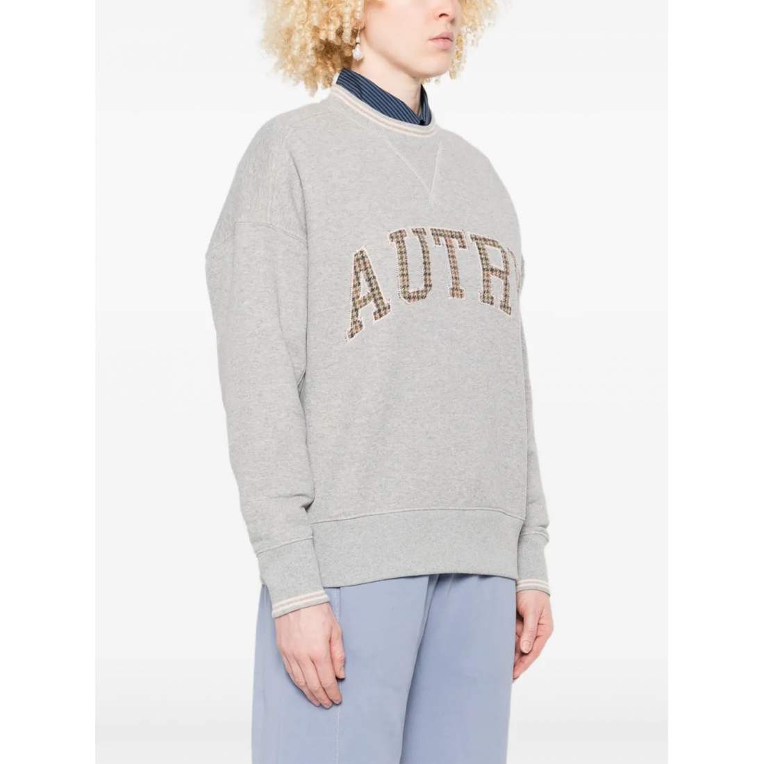Sweatshirt 'Check-Pattern Embroidered' pour Femmes