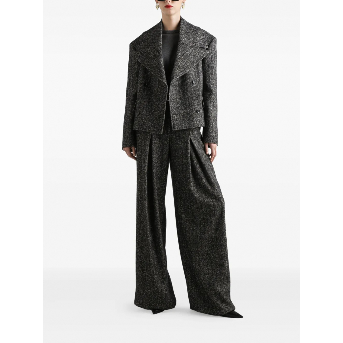 Pantalon 'Pleated Tweed' pour Femmes