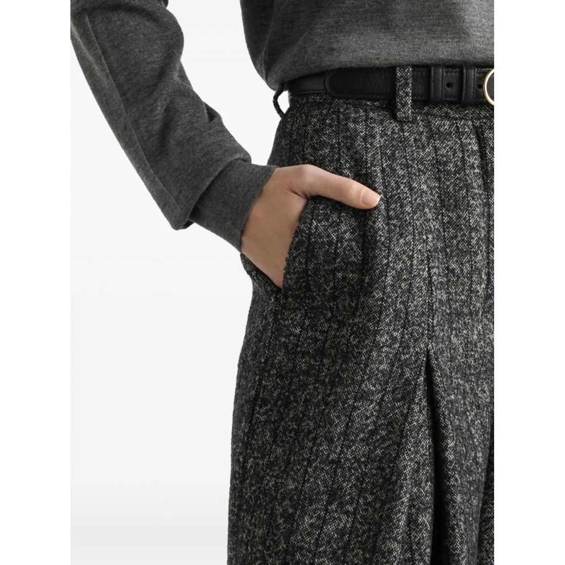 Pantalon 'Pleated Tweed' pour Femmes