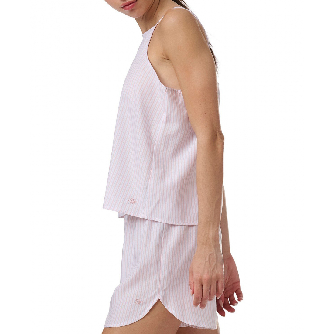 Pyjama Set 'Satin Logo Notch Collar' pour Femmes - 2 Pièces