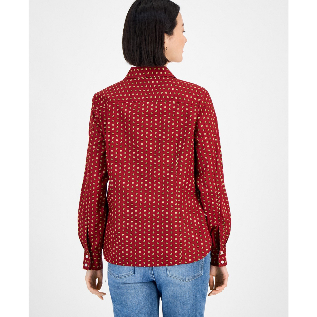 Chemise 'Cotton Foulard Button-Front' pour Femmes