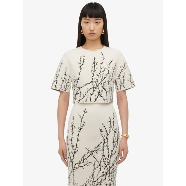 'Thorn Branches' Kurzarm Top für Damen
