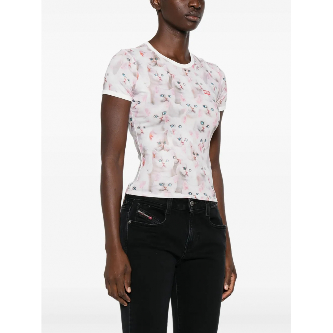 T-shirt 'All-Over Cat-Print' pour Femmes