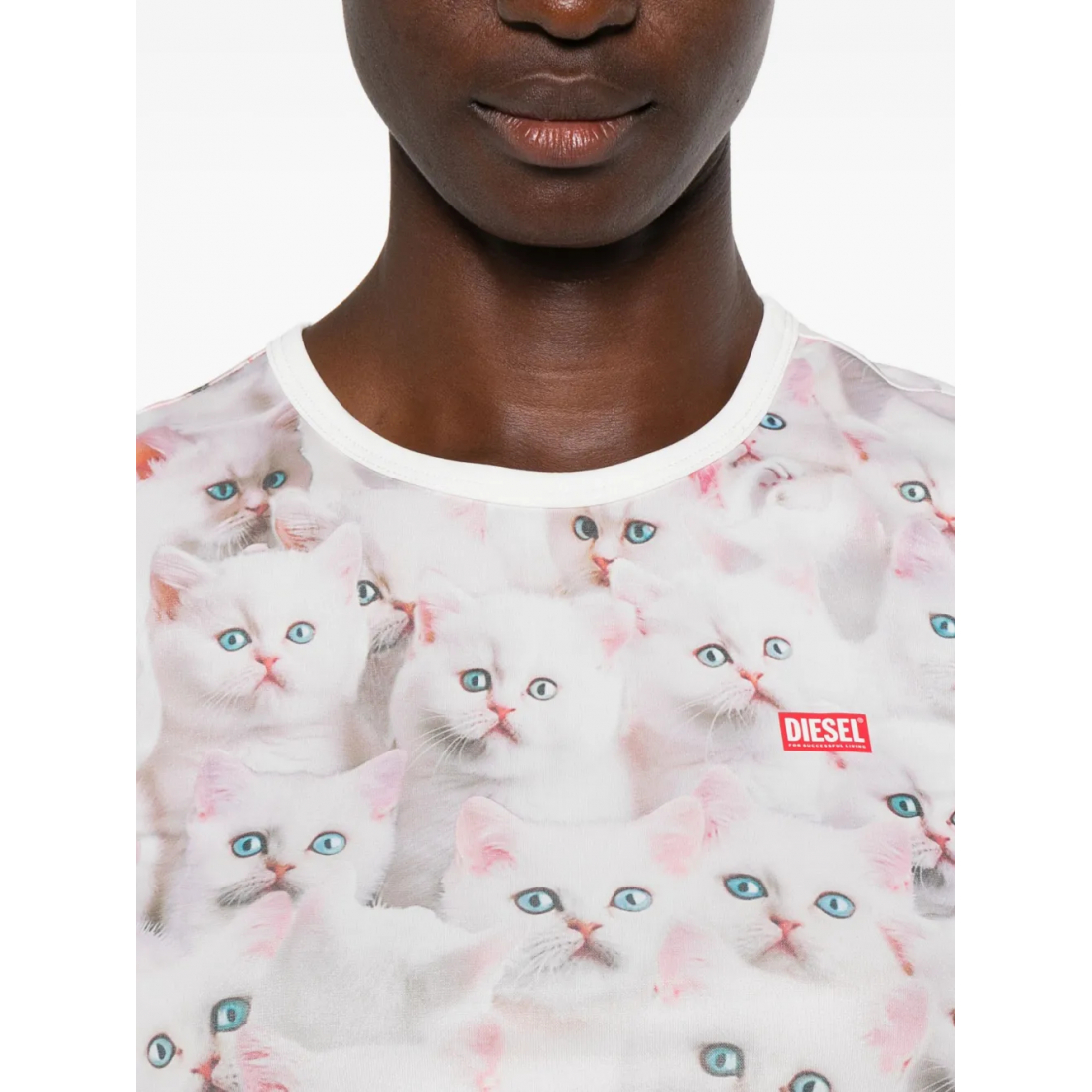 T-shirt 'All-Over Cat-Print' pour Femmes
