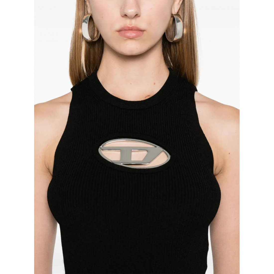 Haut sans manches 'Cut Out Logo Plaque' pour Femmes