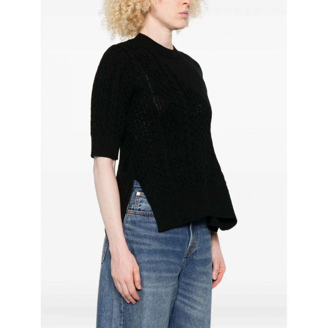 Top à manches courtes 'Flared' pour Femmes