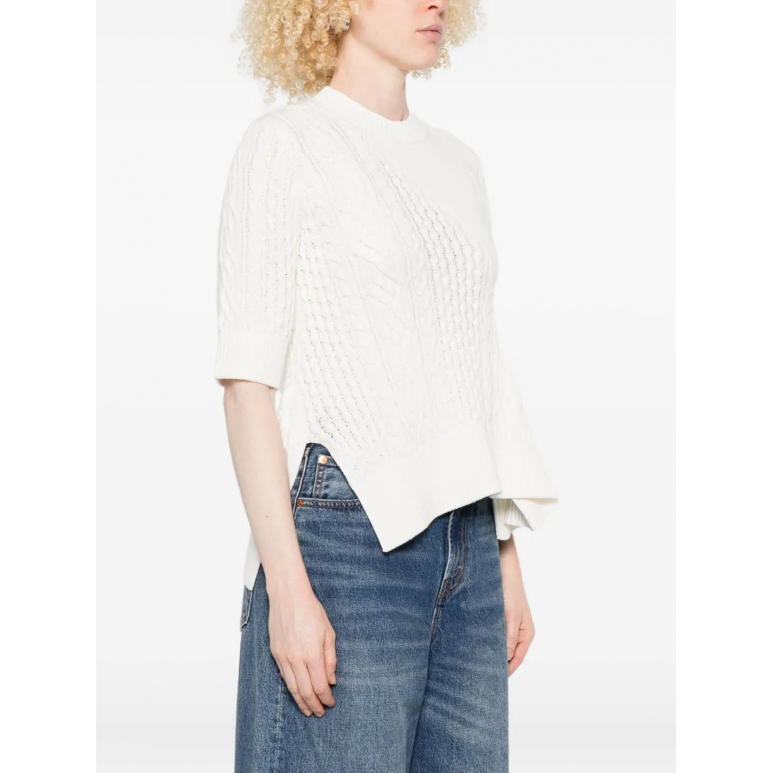 Top à manches courtes 'Flared' pour Femmes