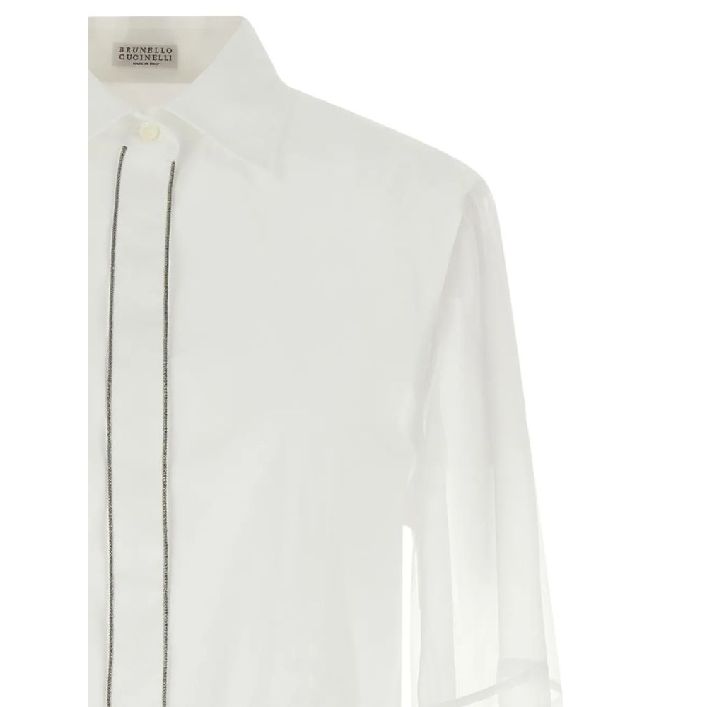 Women's 'Organza-Sleeve Button' Shirt