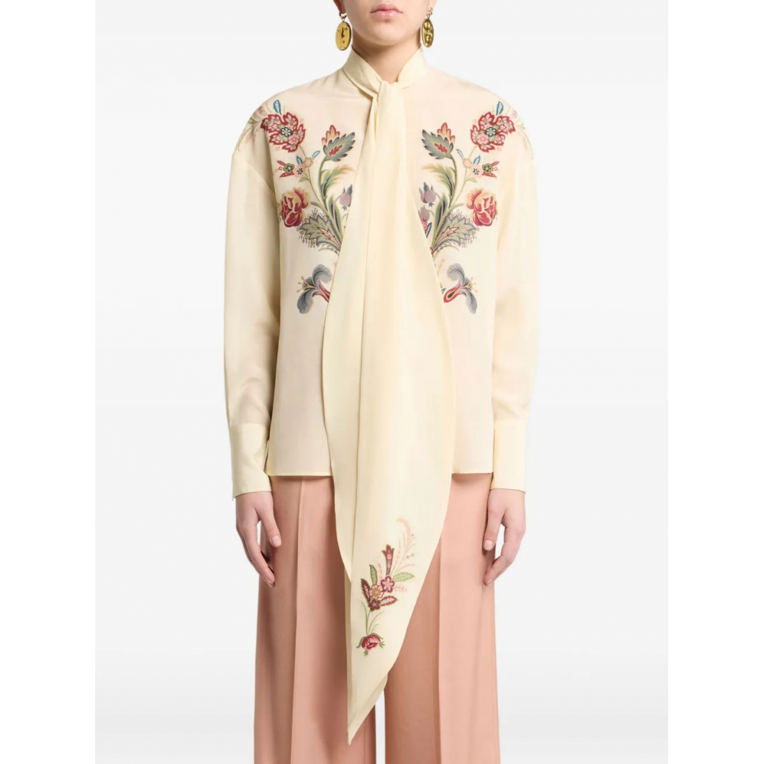 Blouse à manches longues 'Floral-Print Blouse' pour Femmes