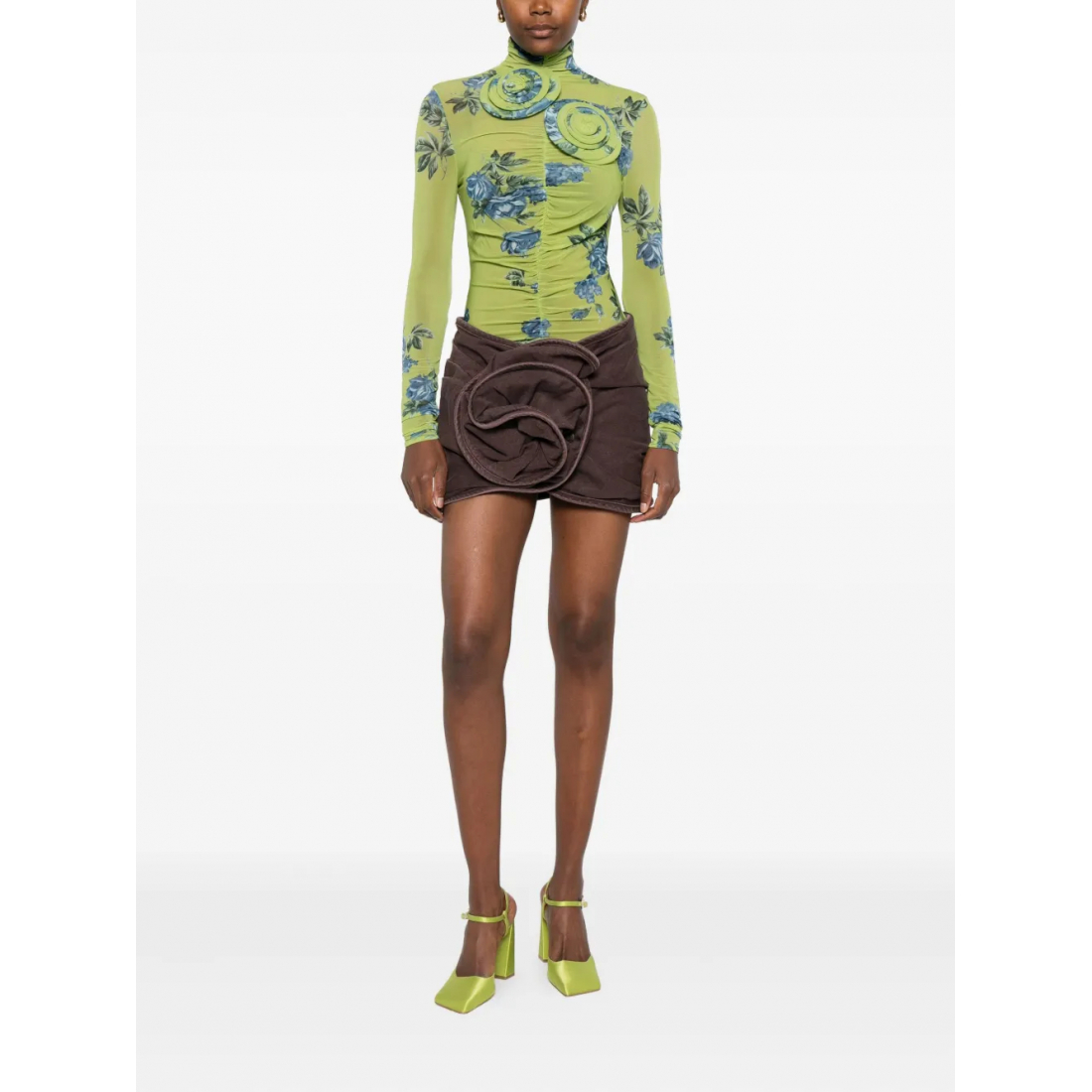 Top à manches longues 'Floral-Print Gathered' pour Femmes