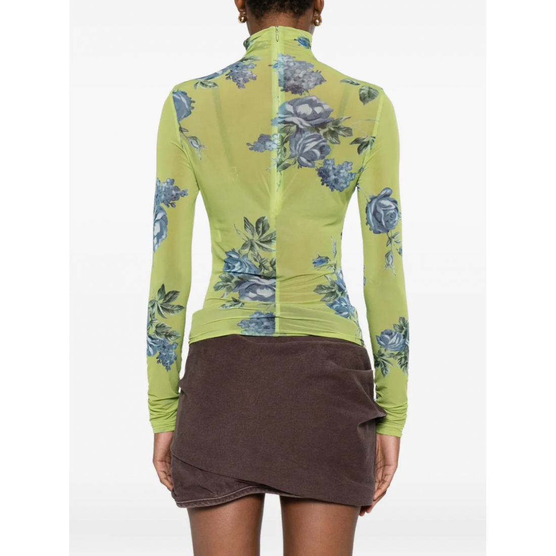 Top à manches longues 'Floral-Print Gathered' pour Femmes