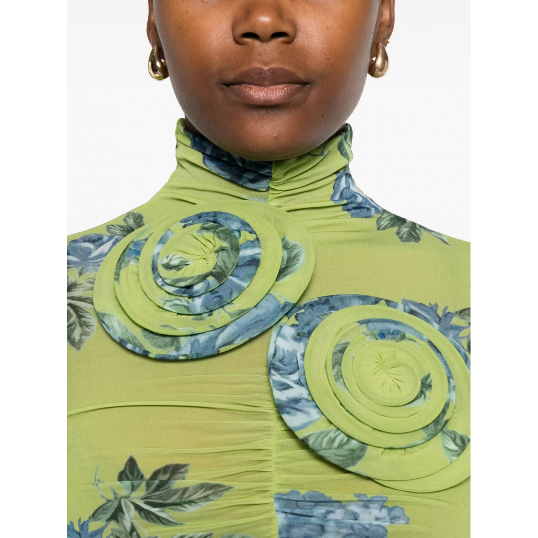 Top à manches longues 'Floral-Print Gathered' pour Femmes