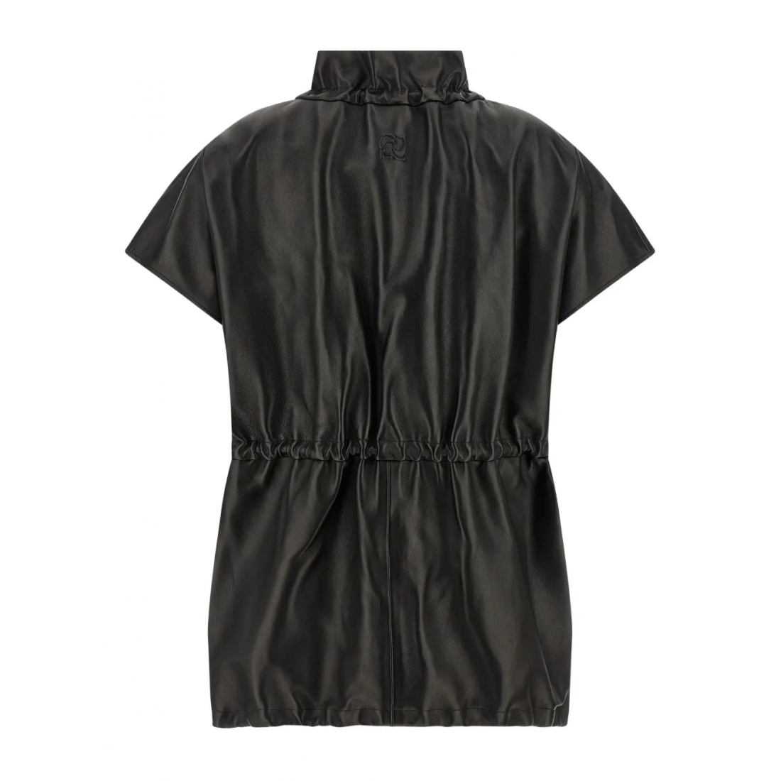 Veste en cuir 'Ruffled High-Neck' pour Femmes
