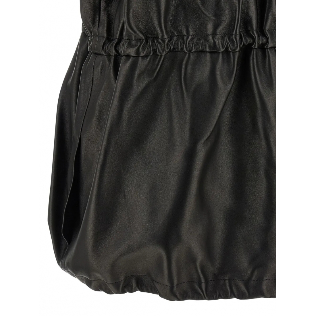 Veste en cuir 'Ruffled High-Neck' pour Femmes