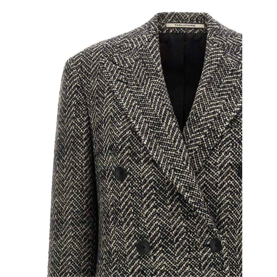 Manteau Maxi 'Herringbone Double-Breasted' pour Femmes