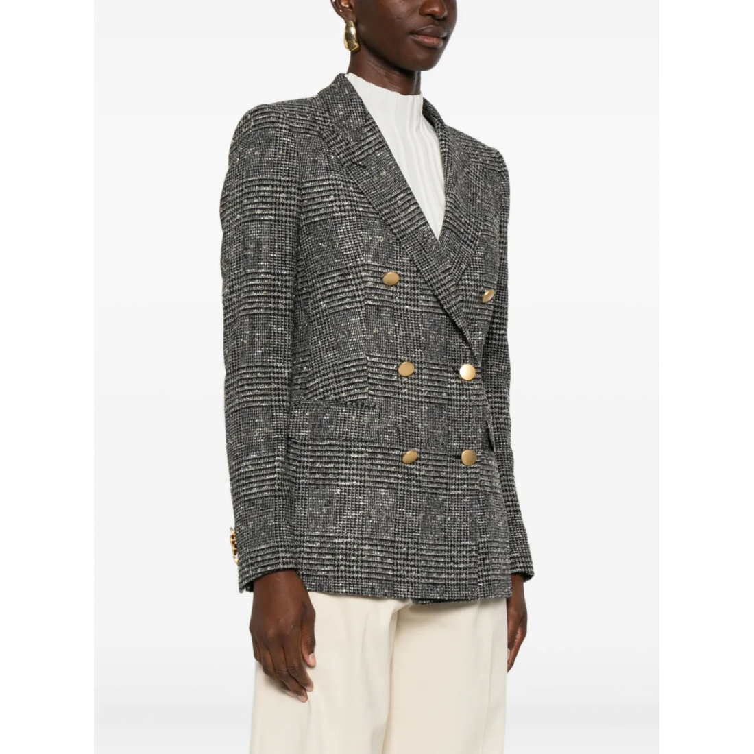 Blazer 'Double-Breasted Checked' pour Femmes