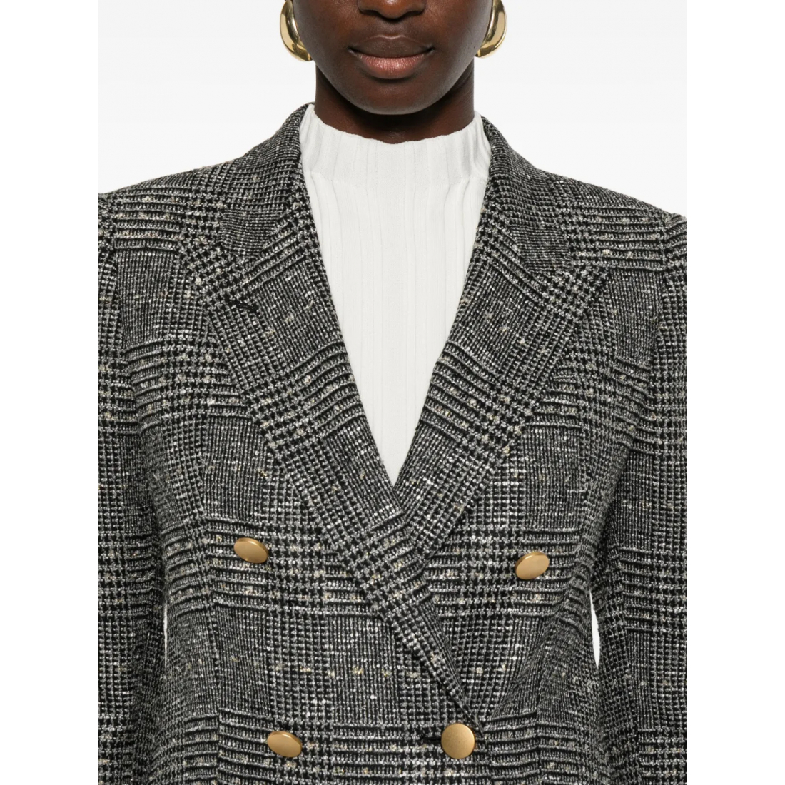 Blazer 'Double-Breasted Checked' pour Femmes