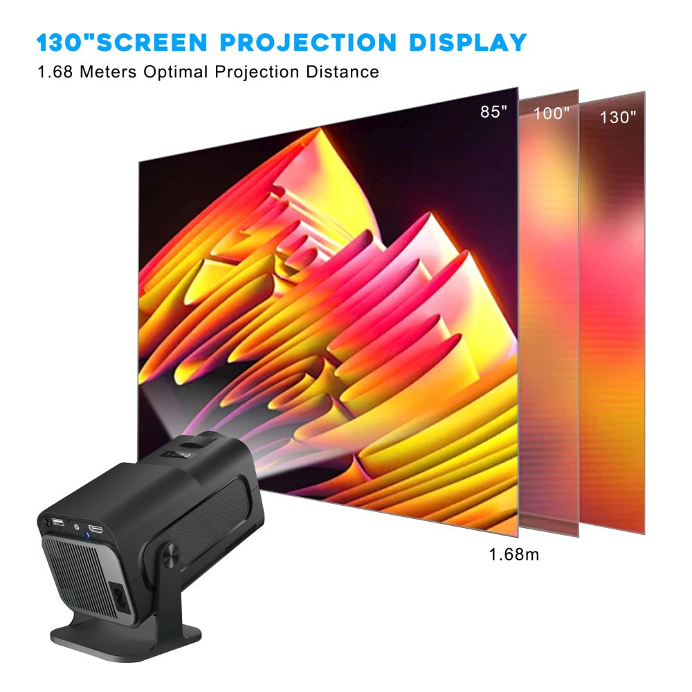 Full HD Home Cinema Projector - Wi-Fi - Compatible with iOS and Android - Black