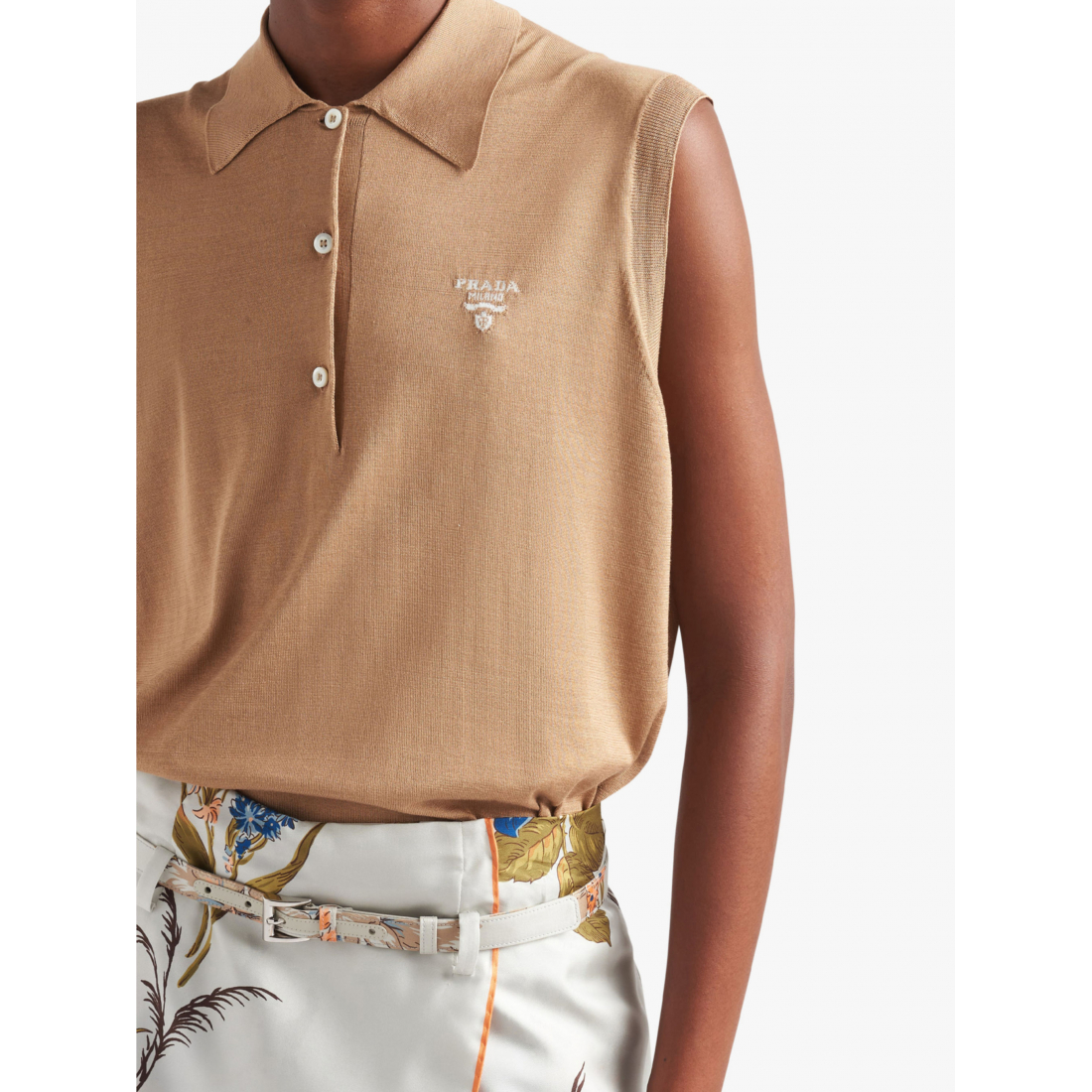 Women's 'Brand-Intarsia Sleeveless' Polo Shirt