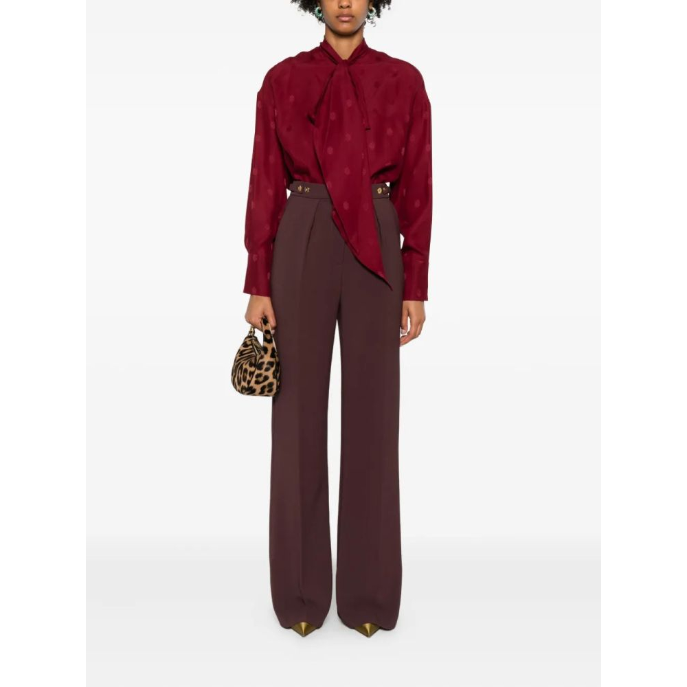 Women's 'Pleated Button-Detailing Straight' Trousers