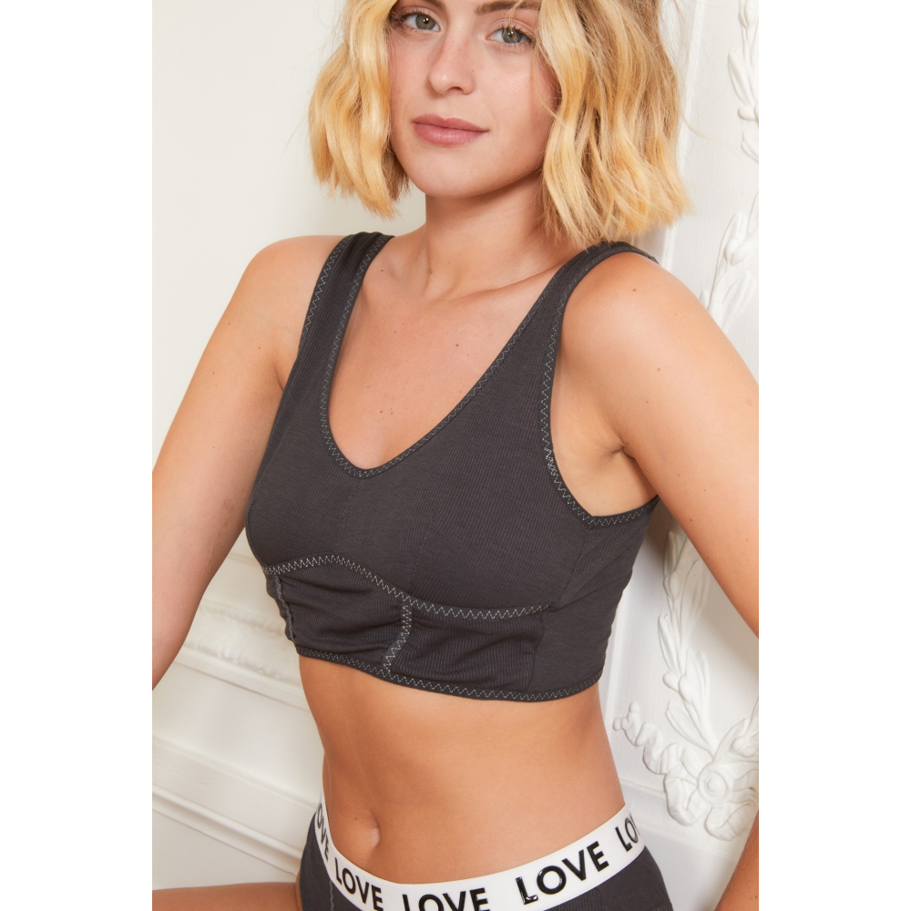 Soutien-gorge non rembourré+Sring 'Jade' pour Femmes - 2 Pièces