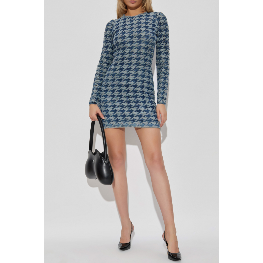 Robe à manches longues 'Frayed-Houndstooth' pour Femmes
