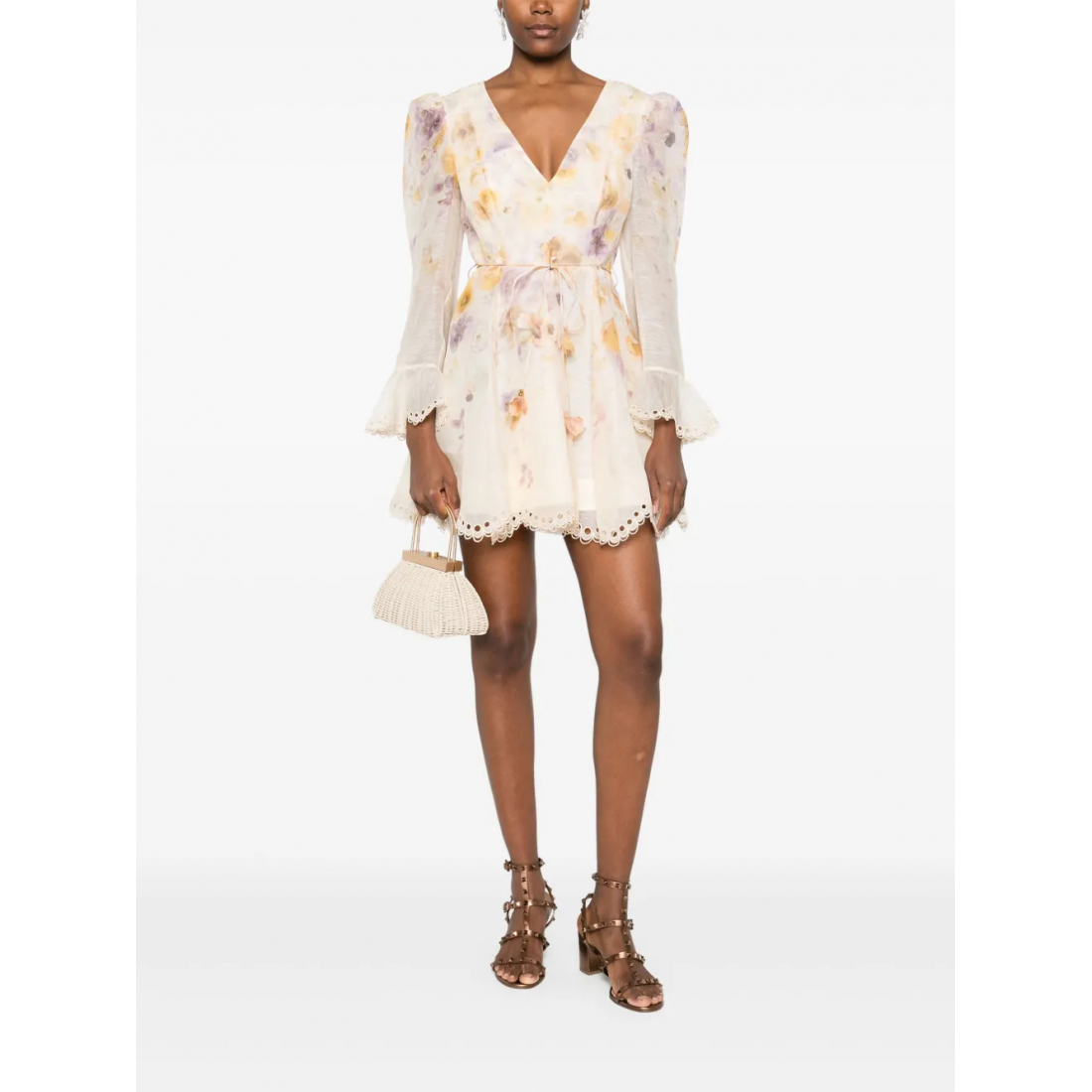 Women's 'Embroidered Lace-Trimmed' Mini Dress