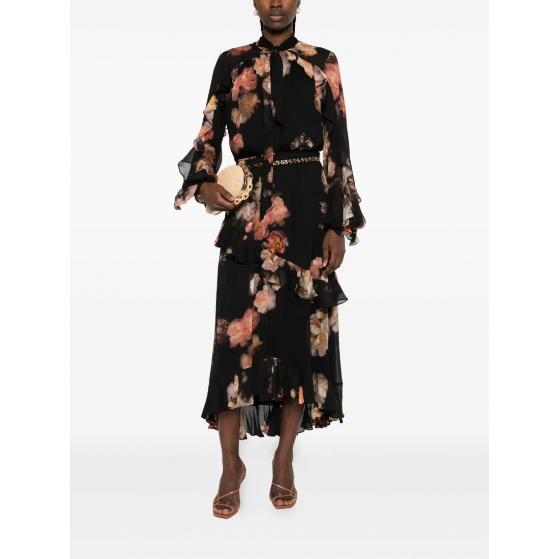 Blouse à manches longues 'Ruffled Floral-Print' pour Femmes