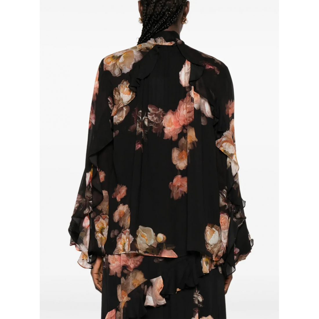Blouse à manches longues 'Ruffled Floral-Print' pour Femmes
