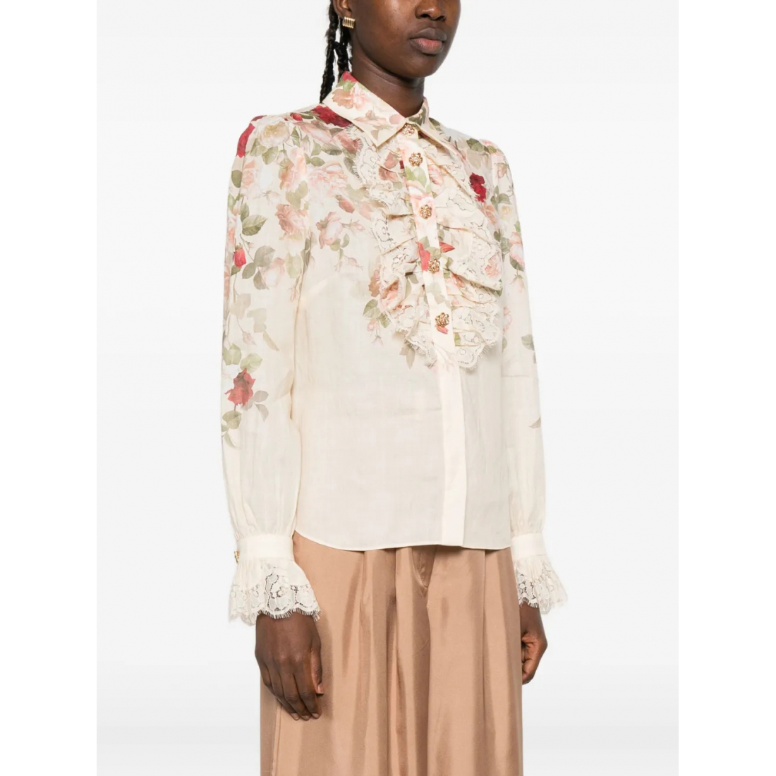 Women's 'Floral Lace-Trimmed' Shirt