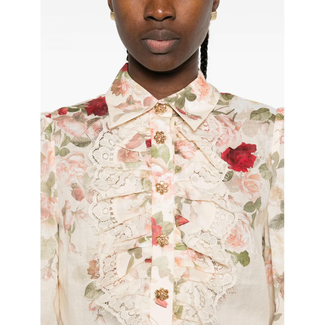 Women's 'Floral Lace-Trimmed' Shirt